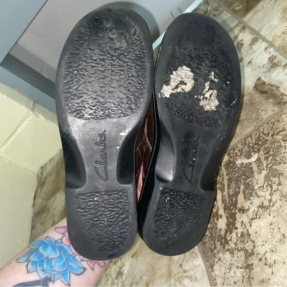 Women’s Clark’s Slip on Brown Leather Causal  Comfort Clog Mules shoes size 6 - Picture 14 of 14